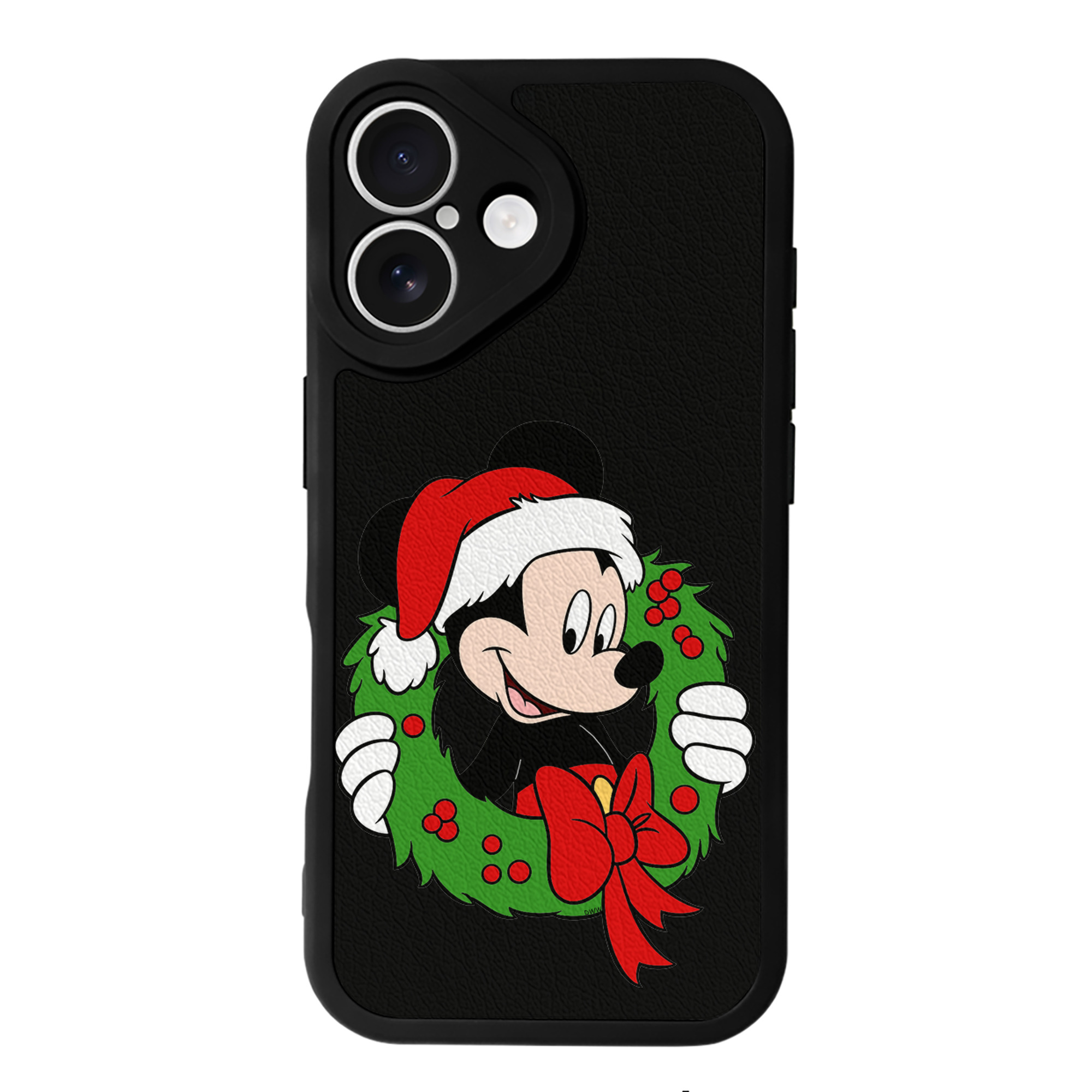 （画像用） ミッキーマウス Mickey Mouse 【iPhone 16シリーズ対応】シリコンスマホケース（レザー調） 材質：シリコン